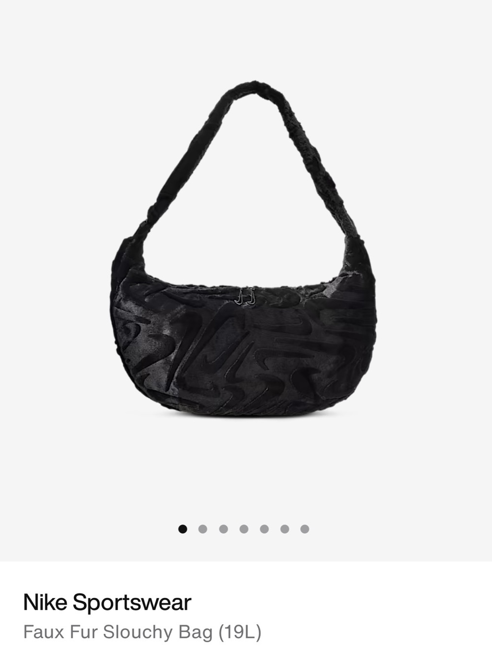 Faux Fur Slouchy Bag in Black